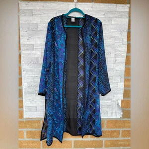 KOOS OF COURSE Blue and Purple Mixed Pattern Robe/Duster medium